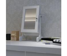 vidaXL Espejo joyero de madera con una puerta