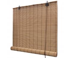 vidaXL Persiana enrollable de bambú marrón 80x220 cm
