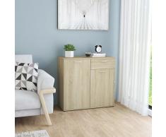 vidaXL Aparador de aglomerado color roble Sonoma 80x36x75 cm