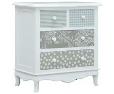 vidaXL Aparador con 4 cajones MDF blanco y gris 65,5x35x68 cm