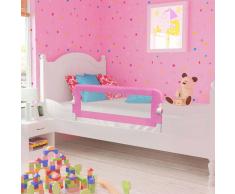 vidaXL Barandilla de seguridad cama de niño poliéster rosa 120x42 cm
