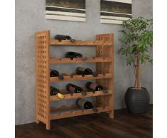 vidaXL Botellero de madera maciza nogal 64x25x76 cm
