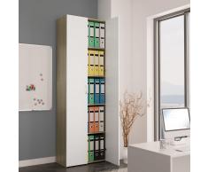 vidaXL Armario de oficina aglomerado blanco y roble Sonoma 60x32x190cm