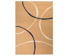 vidaXL Alfombra moderna de estampado circular marrón 80x150 cm