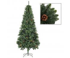 vidaXL Árbol de Navidad artificial con piñas verde 210 cm