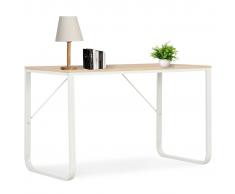 vidaXL Escritorio para ordenador color roble y blanco 120x60x73 cm
