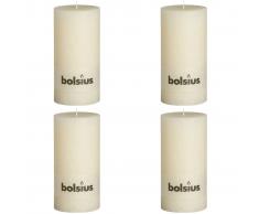 Bolsius Velas rústicas 200x100 mm 4 unidades color marfil
