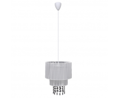vidaXL Lámpara de techo colgante blanca con cristales