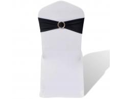 vidaXL Moño decorativo elástico para sillas con hebilla 25 pzas Negro