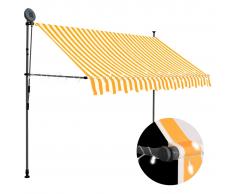 vidaXL Toldo manual retráctil con LED blanco y naranja 300 cm