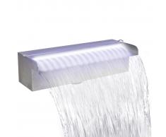 vidaXL Fuente cascada rectangular LED piscina acero inoxidable 30 cm