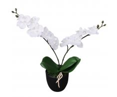 vidaXL Planta artificial orquídea con macetero 30 cm blanca