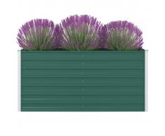 vidaXL Jardinera elevada de acero galvanizado verde 160x80x77cm
