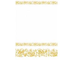 Blanco Mantel papel blanco y dorado Única