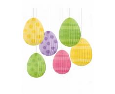 6 Decoraciones colgantes huevos de Pascua 12 cm Única