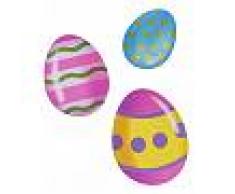 6 Decoraciones de cartón huevos de Pascua Única
