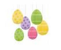 6 Decoraciones colgantes huevos de Pascua 12 cm Talla única