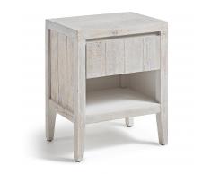 Kave Home Mesita De Noche Words, En Madera - Blanco