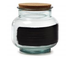 Kave Home Tarro Olsen, 18 Cm, En Cristal - Negro,Neutro