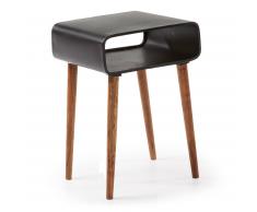 Kave Home Mesa Auxiliar Mindi, En Madera,Metal - Natural,Negro