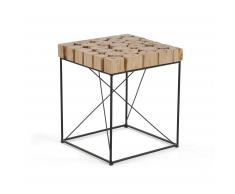 Kave Home Mesa Auxiliar Dapp, En Madera,Metal - Natural,Negro
