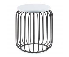 Kave Home Mesa Auxiliar Toccas, En Madera,Metal - Negro,Blanco
