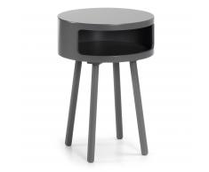 Kave Home Mesa Auxiliar Kurb B, Gris, En Madera - Gris