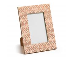 Kave Home Marco De Fotos Garlan, En Materiales Orgánicos,Cristal - Naranja,Blanco