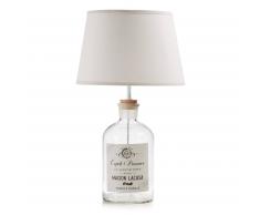 Kave Home Lámpara De Sobremesa Dakun, En Tejido,Cristal - Blanco,Neutro