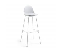 Kave Home Taburete Alto Brighter,..., En Piel Sintética,Plástico,Metal - Gris