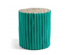 Kave Home Mesa Auxiliar Filip, Verde, En Madera - Verde,Natural
