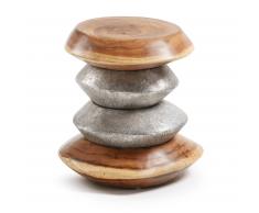 Kave Home Mesa Auxiliar Joie, En Madera - Plata,Natural