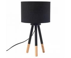 Beliani Lámpara De Mesa - Lámpara De Noche - Negro - Tobol (65008)