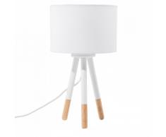 Beliani Lámpara De Mesa - Lámpara De Noche - Blanco - Tobol (65007)