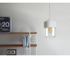 Beliani Lámpara Colgante Blanca Y Cristal Transparente Jurua (65203)