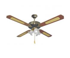 BASTILIPO Ventilador de techo con luz modelo ALICANTE CUERO