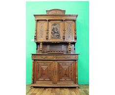 Verde Bosque de Shop Buffet Aparador Antiguo Tuerklinken-shop Historismus Caza Armario nogal Aufsatz Buffet Aparador Armario vitrina Madera Maciza Tallada (2 piezas, motivos de caza