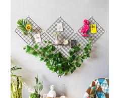 HUVE Negro Rejilla Estante de Pared de Pared Decoracion Pared Colgante Wall Art Display Caja de Almacenamiento