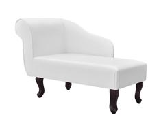 mewmewcat Sofá Cama de Salón Vintage con Reposabrazos Izquierdo Sillón 104 x 51 x 69,5 cm Blanco