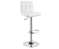 WOLTU 9108-1 1 x t Taburete de Bar Taburete de Caballete Taburete Giratorio y de Altura Regulable imitación de Cuero sintético Blanco