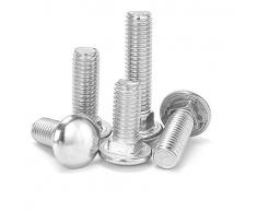 Ningvong Acero Inoxidable 304, Tornillos de Carro, Pernos de Cabeza Redonda y Cuello Cuadrado, Tornillos de Estante-M8 * 45 (10 cápsulas)