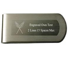 Secretario Plata Masónica grabada Money Clip con bolsa