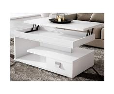 Muebles Baratos Mesa de Centro elevable, Elige Modelo Y Color, ref-19 (Blanca un Cajon)
