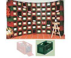 Sistema botellero/Caja de Plástico, set de 6, verde, plegable / apilable / ampliable - alt. 24,7 x anch. 26,6 x pr. 48,5 cm