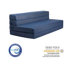 Milliard- Espuma Colchón y sofá Cama Plegable en Tres Partes 11,5 cm Sillón Cama o colchoneta - Doble (190 x 135 cm)