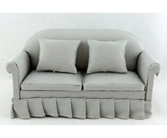 Melody Jane Casas de Muñecas Chic Gris Clásico Moderno Sofá Miniatura 1/12 Muebles de Salón