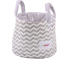 Minene 1239 - Cesta de tela pequeña, diseño olas, color gris
