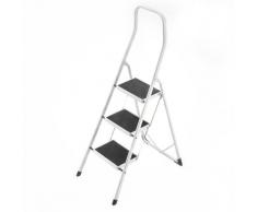 Hailo Safety - Taburete plegable de acero con estribo de seguridad de 50 cm (3 peldaños)