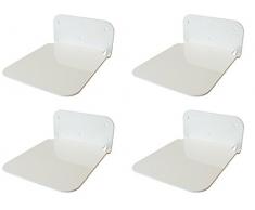 Galleksa Estantería Metálica Invisible Oculta Flotante de Almacenamiento de Pared para Casa Decoración de Habitación Creativa Presentación Libro (4 estantes, Blanco)