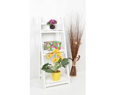 ts-ideen Mueble Flores Estante Estantería Balcón Jardín Blanco